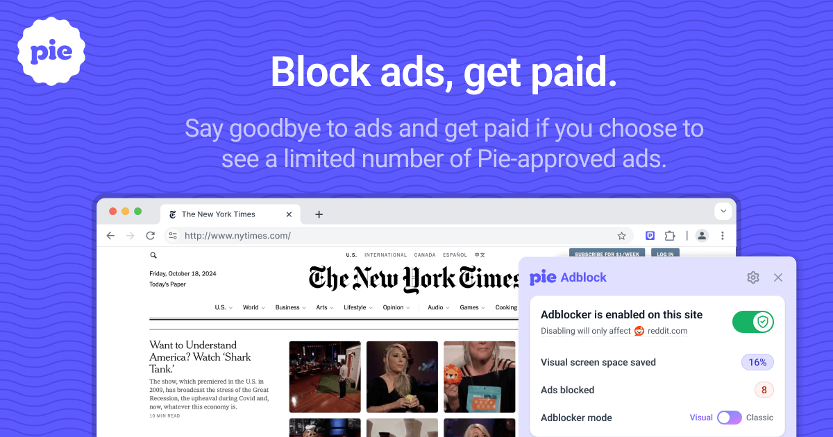 Pie Adblock: Block ads get paid Pie Adblock: Block ads get paid