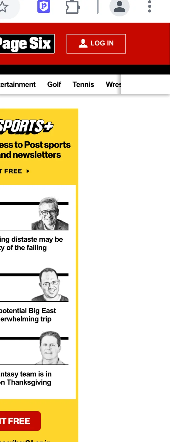 NY Post website clipped